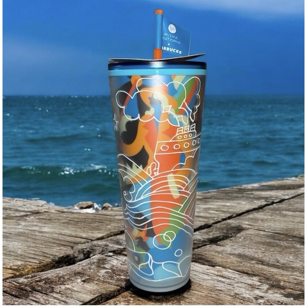 Starbucks Tumbler / Misha Tyutyunik 2025 / 9” / Straw. Lid & Flag